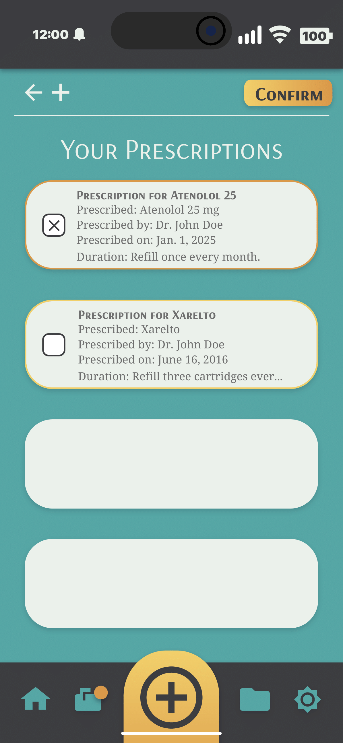 Edit Prescription Page